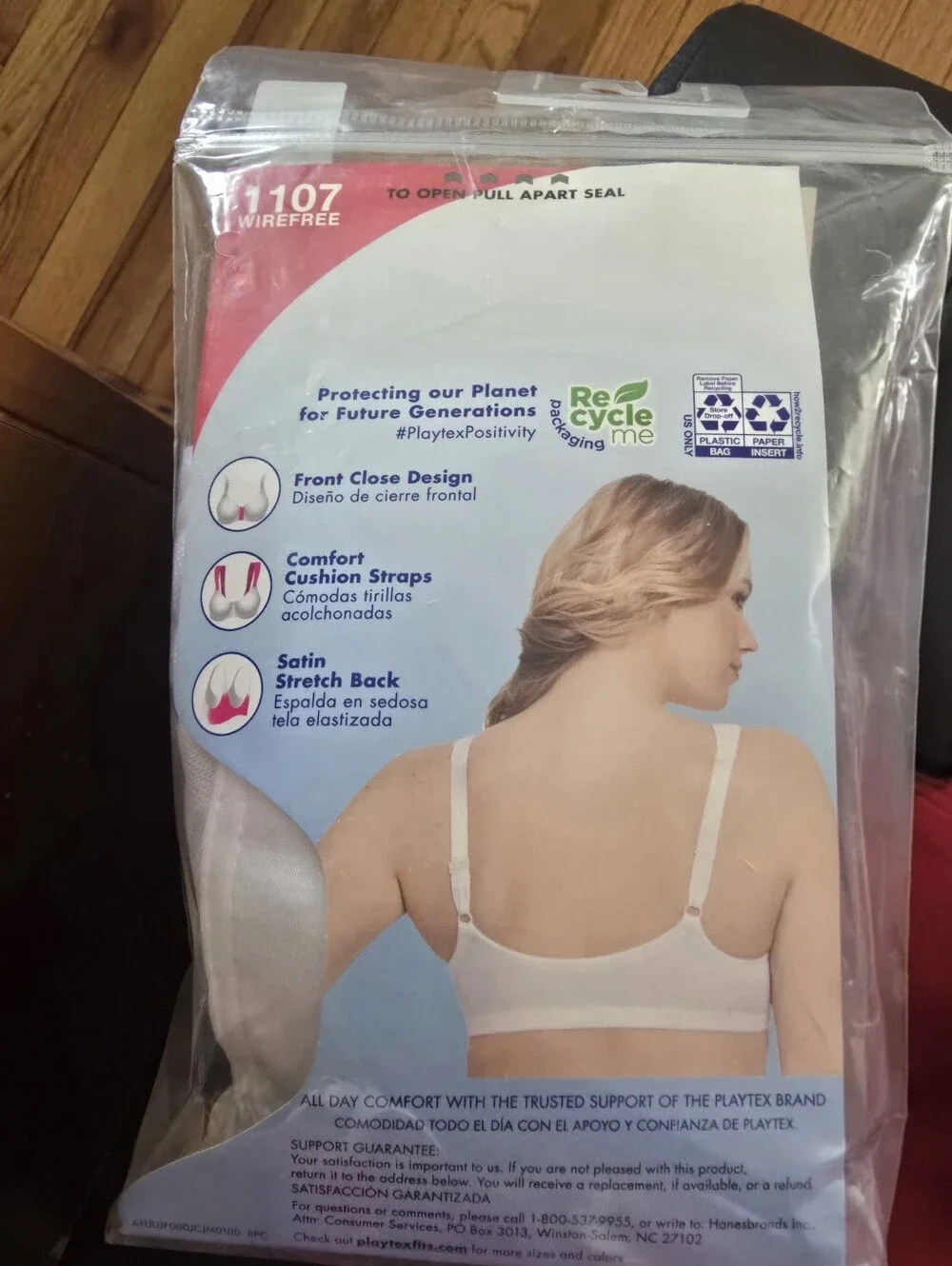 Playtex Women's Easy On Front Close Wirefree Bra 44B New